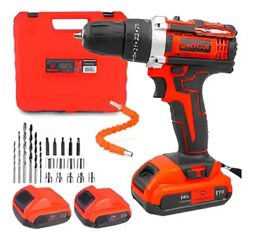 Parafusadeira de Impacto 2 Baterias Lítio 21V Kit Maleta Hercos