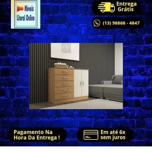 ESPETÁCULO DE CÓMODA. 5 GAVETAS 2 PORTAS. MUITO PRATICA. EM PROMOÇÃO!