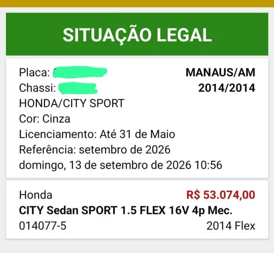 Honda City Sedan Sport 1.5 Flex 16V 4P Mec. 2014