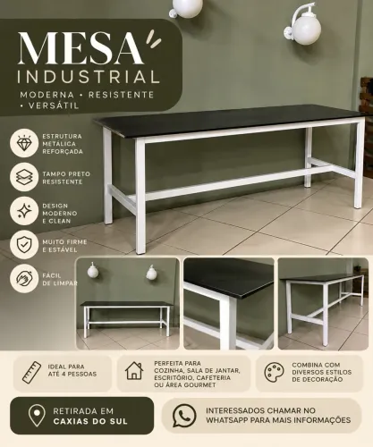 Mesa industrial de ferro