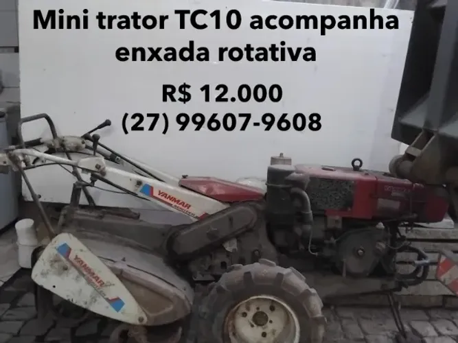 Micro Trator Yanmar TC10 acompanha encada rotativa