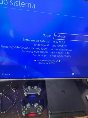 Ps4 1TB Desbl0que@do c/ 2 controles originais