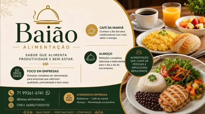 Fornecimento de café, lanches e almoço