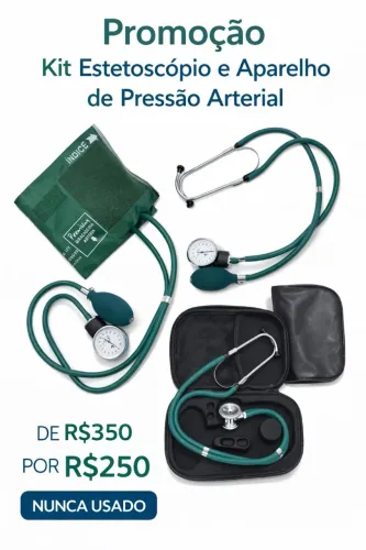 Kit estetoscópio e aparelho de pressão arterial 