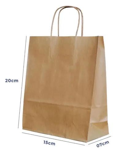 Kit 50 Sacola Papel Kraft Pp 15x20x7cm Embalagem Presente