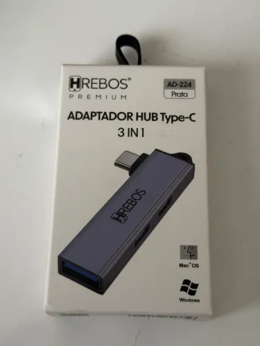 Adaptador Hub Type-C 3 em 1
