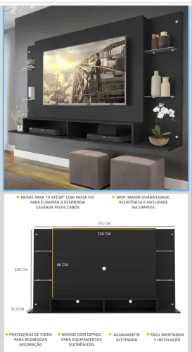 PAINEL PRETO  (Leia a descrição)