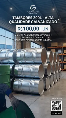 Tambores 200 Litros - Alta qualidade Galvanizado.
