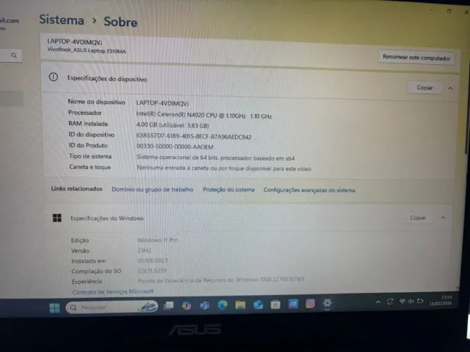 Notebook asus
