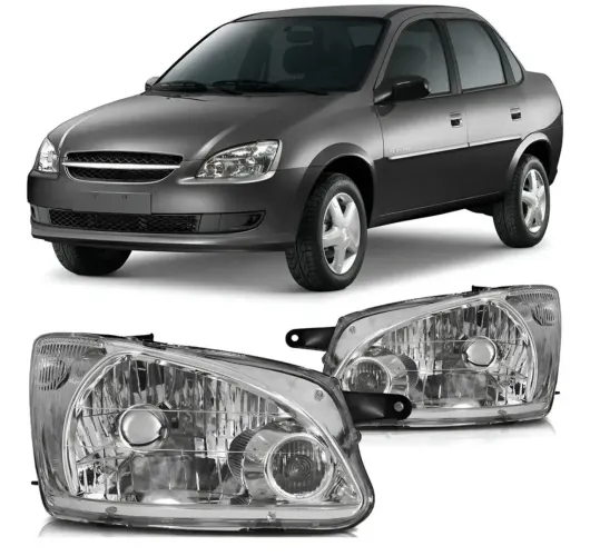 Par Farol Cromado Chevrolet Corsa Classic 