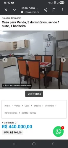 R$500.000,00 vendo casa. Em Taguatinga *