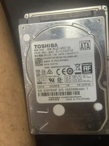 Hd Toshiba notebook 1tb