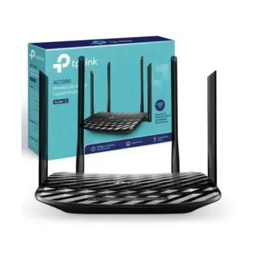 Roteador Wireless Dual Band, TP-link Archer C6 V2, AC1200, 300MB/s - Preto