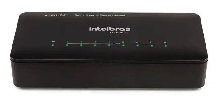 Switch Intelbras de 8 Portas Giga Não Gerenciável Sg 800 Q+
