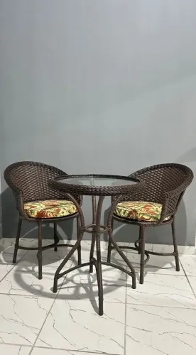 Conjunto Peter 2 lugares em fibra sintética