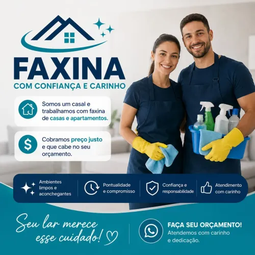 Fazemos faxina em casas e apartamentos 