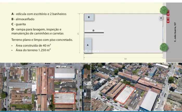 Porto Santos Terreno Comercial para Locação em Santos-SP, Bairro Macuco, 1.250m² e 5 Banhe