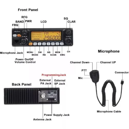 Radio Voyager At-5555 Nii (anytone) 10 e 11 Metros AM/FM/SSB/CW 60w - Faixa Cidadão PX