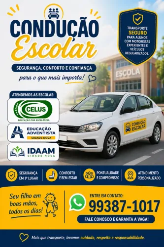 Condução escolar - Celus/ adventista e Idaam cidade nova