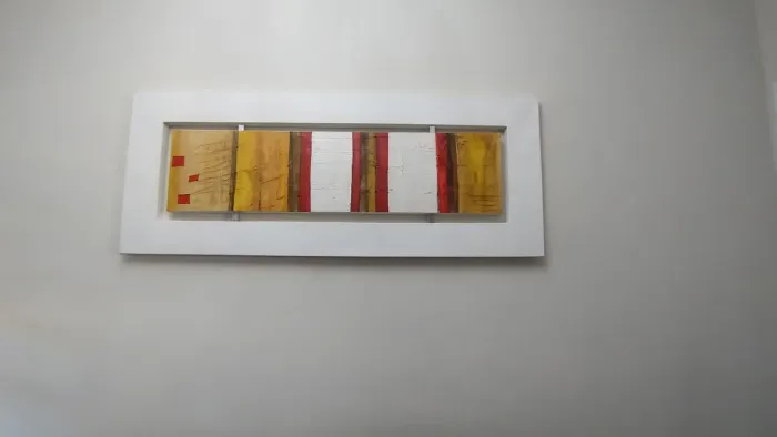 Quadro Decorativo Abstrato Grande com Moldura Painel - 1,50m x 0,60m
