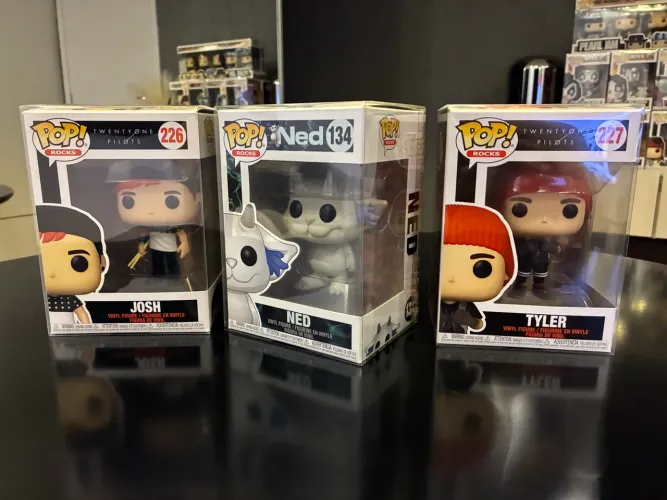 Coleção Funko Pop Twenty One Pilots - Ned 134 , Josh 226 , Tyler 227 - NOVOS!