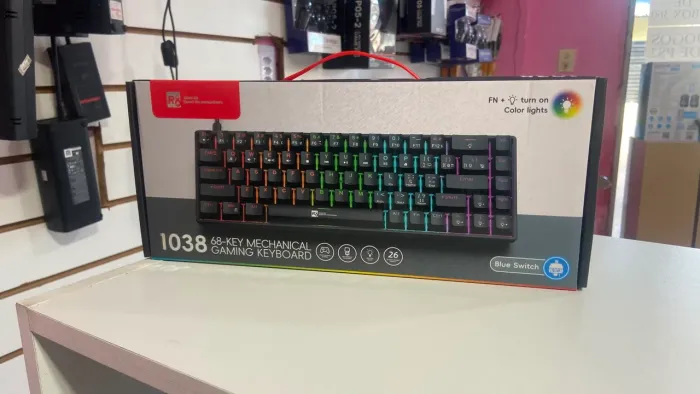 Teclado gamer 1038 mecanico com led rgb swith azul