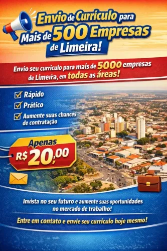 ENVIO DE CURRÍCULO PARA MAIS DE 500 EMPRESA DE LIMEIRA ?