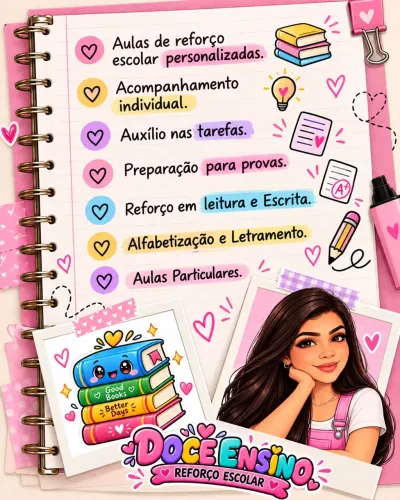 REFORÇO ESCOLAR ALFABETIZAÇÃO AO 5° ANO