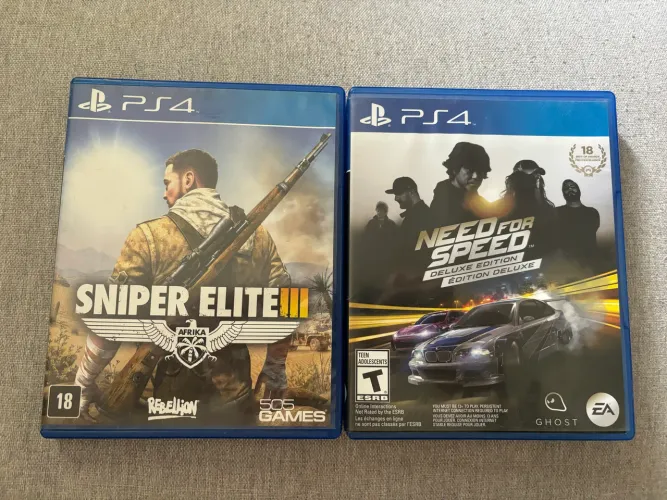 Jogos PS4 - Need for Speed, Sniper Elite