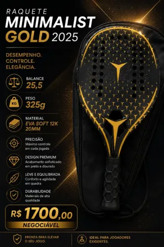 Raquete Beach Tennis Minimalist GOLD USADA