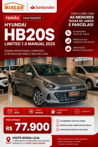 Hyundai HB20S Limited Plus 1.0 Flex 12V Mec. 2025