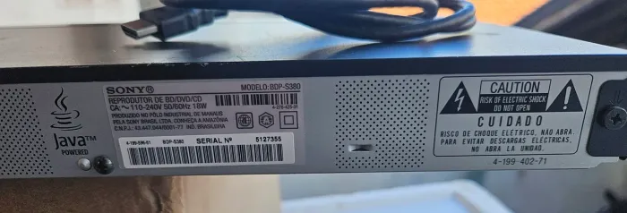 Reprodutor BD/ DVD/CD SONY  BDP-S380