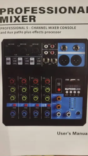 Mesa de Som e Interface de Audio 5 Canais F-5A