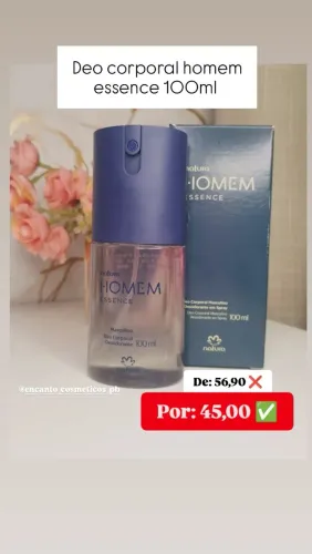 Deo corporal homem essence em spray 100ml