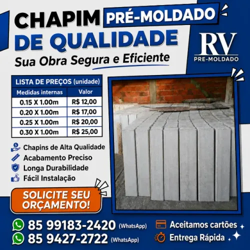 Chapim Pré-Moldado de Qualidade ? RV Pré-Moldado