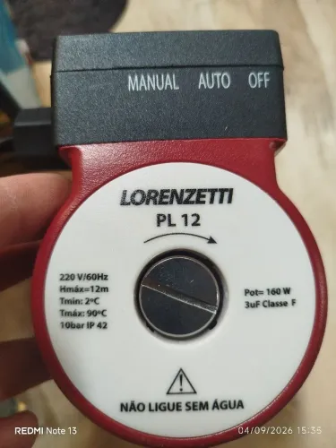 Aquecedor Lorenzetti PL12 novo
