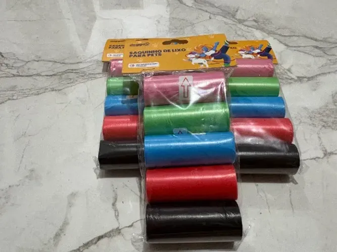 Kit 3 Saquinhos de Lixo para Pets Doggo Coloridos - Novo Lacrado