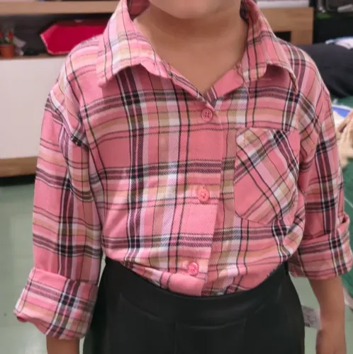 Vendo, blusa xadrez, rosa, infantil, tamanho 3 anos, 20 reais.