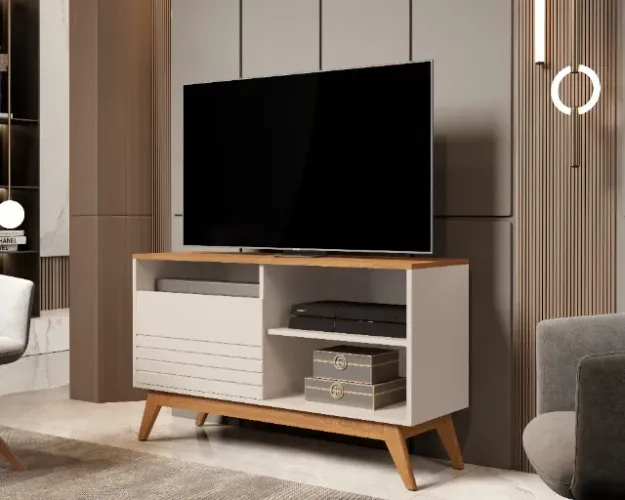 Rack compacto 1.08m para TV até 42'' ! Frete e montagem grátis.