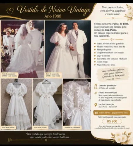 Vestido de noiva vintage 1988