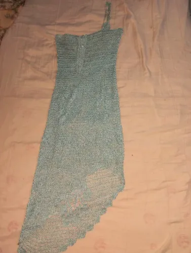 Vestido longo tricô (saída de praia)