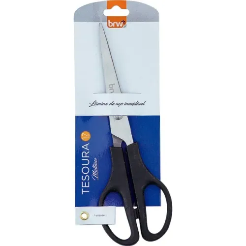 Tesoura Multiuso Cabo Preto 17 cm - BRW