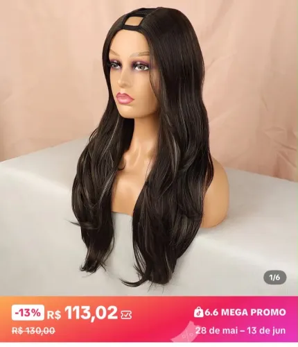 Half wig, topo livre para usar seu cabelo de disfarce