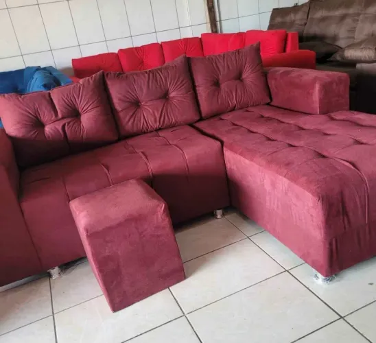 Sofá chaise 3 lugares pronta entrega