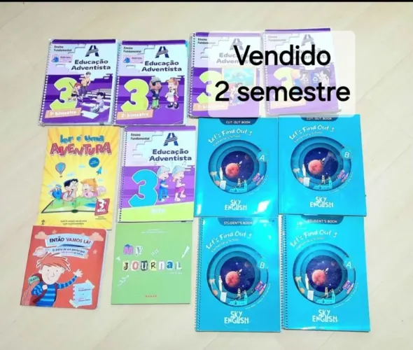 Livros 3° Ano Adventista 1° Semestre, de Inglês completo, Artes, etc