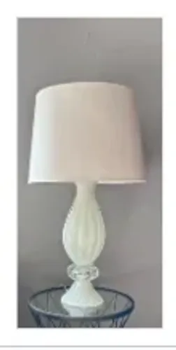 Abajur Cristal Murano Roma Branco 60 cm