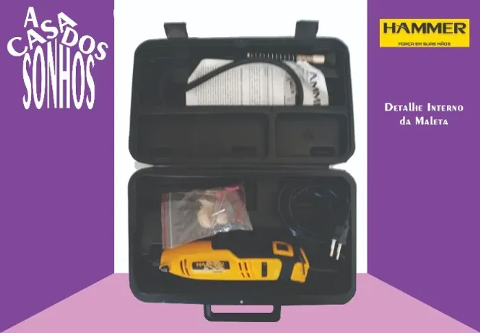 Micro Retífica 150W 220V com Maleta e Acessórios HAMMER-GYMI150K