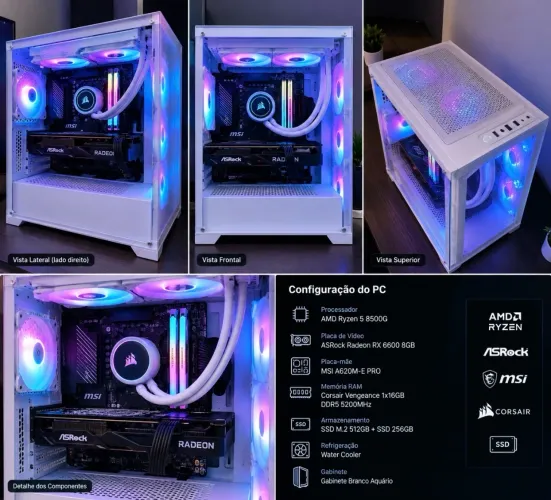 PC Gamer Ryzen 5 8500G + RX 6600 8GB | 16GB RAM | SSD 760GB