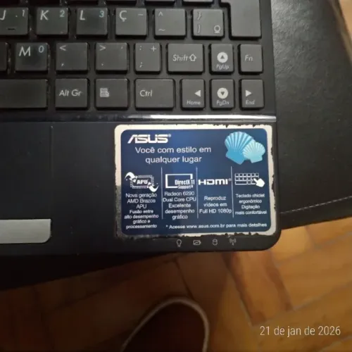 netbook - Asus - nao esta funcionando - perfeito estado 2 gb - processador amd