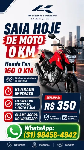 Alugue e fique com a moto no final do contrato. (0km)